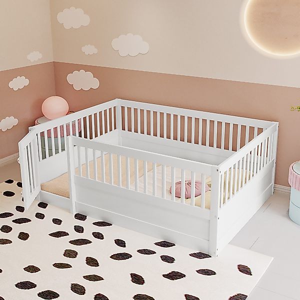 STILVORA Kinderbett 140x200 Babybett mit Gitter günstig online kaufen