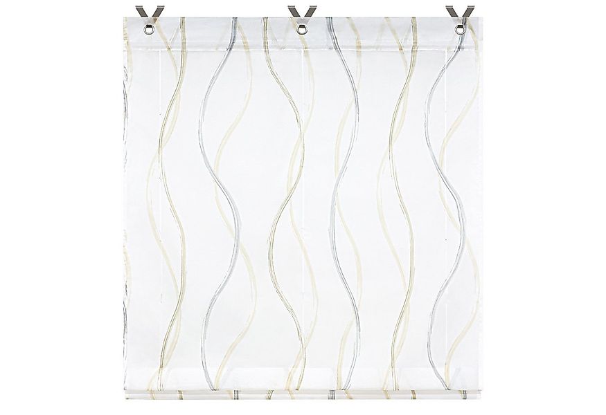 Joyswahl Raffrollo, mit Hakenaufhängung, ohne Bohren Voile Ösenrollo Küche günstig online kaufen