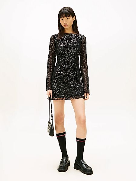Tommy Jeans Minikleid "TJW METALLIC AOP MINI LS DRESS" günstig online kaufen