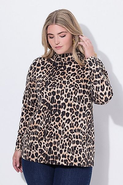 MIAMODA Longsleeve T-Shirt Komfort Fit Leoparden-Print Stehkragen günstig online kaufen