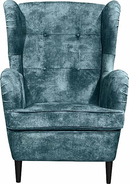 ED EXCITING DESIGN Ohrensessel "Oskar", mit Massivholzfüßen günstig online kaufen