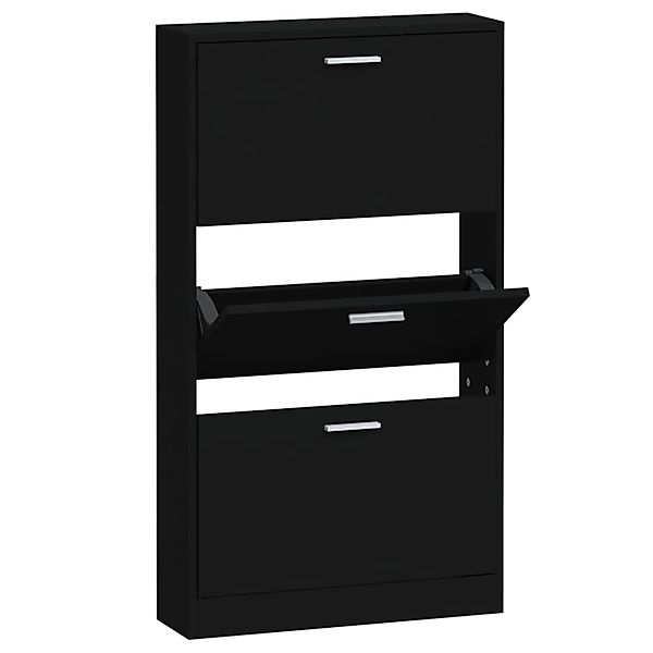vidaXL Schuhschrank Schwarz 59x17x108 cm Holzwerkstoff 342528 günstig online kaufen