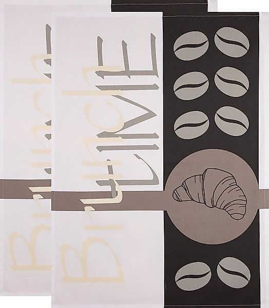 stuco Geschirrtuch Geschirrtuch "Brunch time" 2er-Pack, Baumwolle Motiv günstig online kaufen