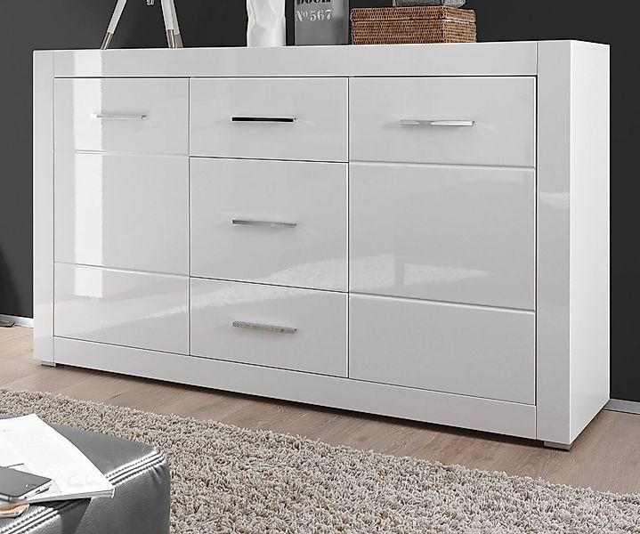 Furn.Design Sideboard Carrara (Kommode in weiß Hochglanz, 164 x 97 cm), mit günstig online kaufen