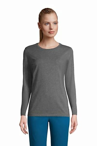 Supima-Shirt, Langarm, Damen, Größe: XS Normal, Grau, Baumwolle, by Lands' günstig online kaufen