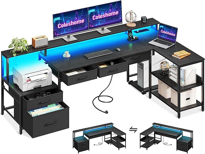 LuxusKollektion Eckschreibtisch Schreibtisch L Form Gaming günstig online kaufen