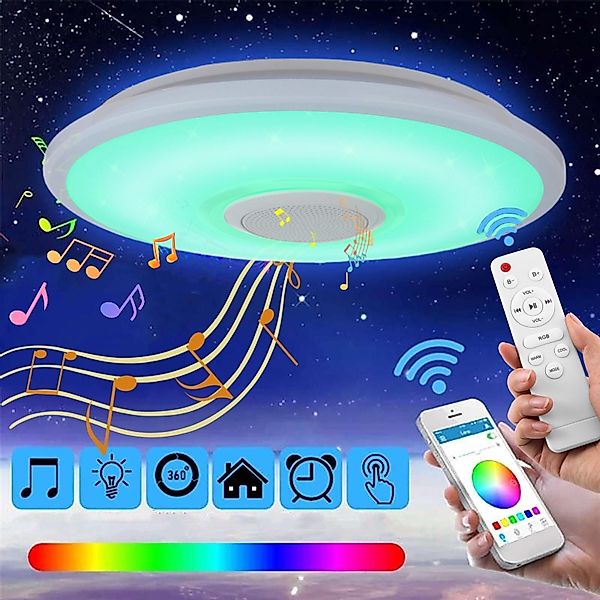 LETGOSPT Deckenleuchte LED Deckenlampe RGB Bluetooth günstig online kaufen