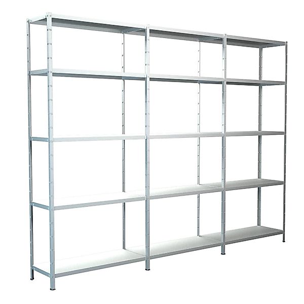 Schulte Steck-Grund- und 2 x Anbauregale 200 cm x 320 cm x 35 cm Weiß günstig online kaufen