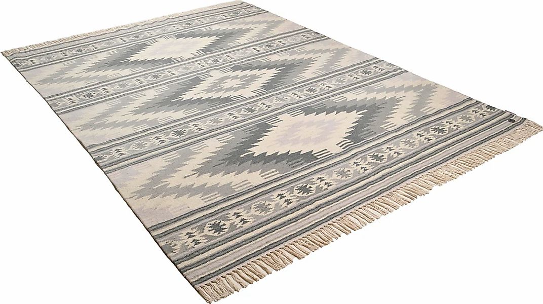 TOM TAILOR HOME Wollteppich "Kelim Colors I" rechteckig 5 mm Höhe reine Wol günstig online kaufen