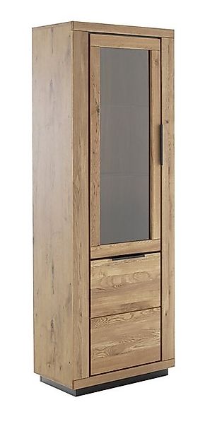 freiraum Vitrine GRENO in natur geölt, Wildeiche teilmassiv - 72x200x40cm ( günstig online kaufen