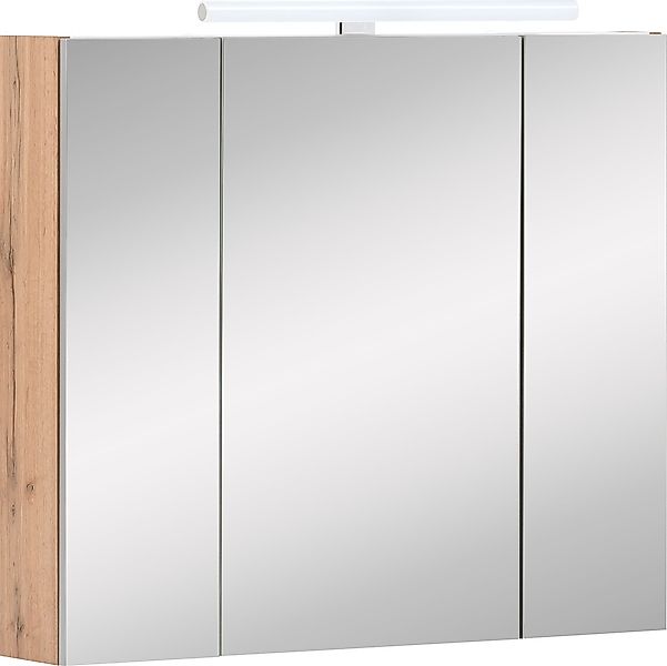 Schildmeyer Spiegelschrank "Duo", Breite 80 cm, 3-türig, LED-Beleuchtung, S günstig online kaufen
