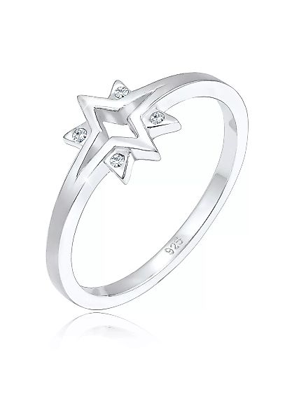 Elli Fingerring "Sterne Starburst Kristalle 925 Silber" günstig online kaufen