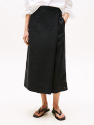 Tommy Hilfiger Wickelrock "ESS LINEN KNEE WRAP SKIRT" mit Leinen günstig online kaufen