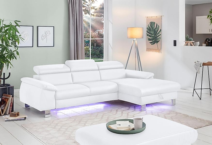 COTTA Ecksofa "Komaris L-Form, B: 244 cm" mit Kopfteilverstellung, optional günstig online kaufen