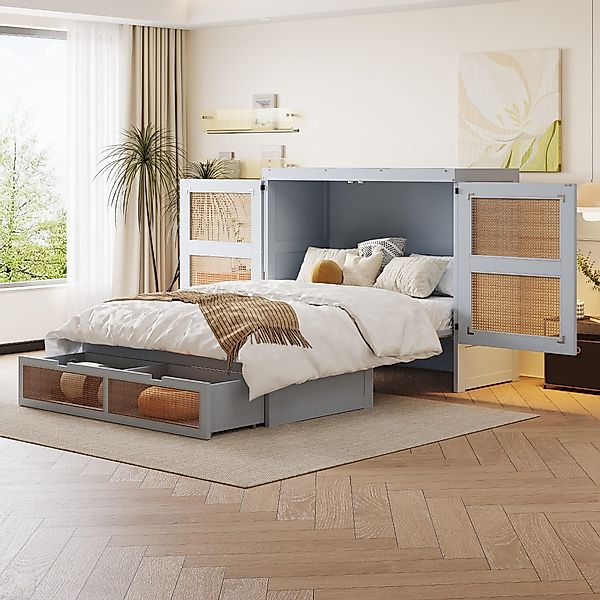 Flieks Schrankbett Holzbett Klappbett 140x200cm mit günstig online kaufen
