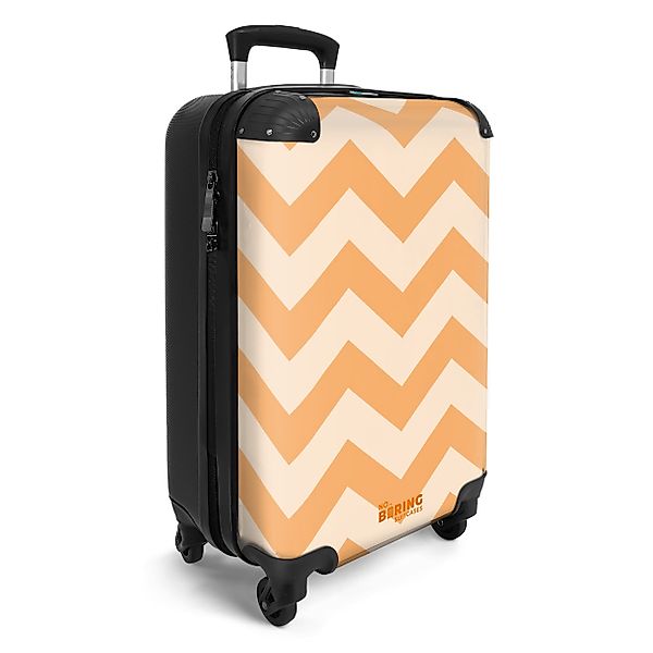 NoBoringSuitcases.com© Hartschalen-Trolley Zickzack-Muster in Orange 55x35x günstig online kaufen