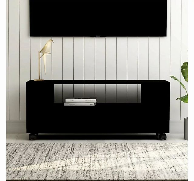 furnicato TV-Schrank Schwarz 120x35x48 cm Holzwerkstoff günstig online kaufen