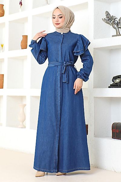 MODAMİHRAM Maxikleid Gerüschter Knopfmantel günstig online kaufen