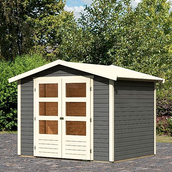 Karibu Gartenhaus "Amberg 3" anthrazit, naturbelassen oder terragrau günstig online kaufen