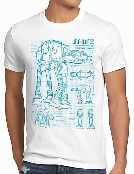 style3 T-Shirt AT-AT blaupause walker star krieg wars imperium der sterne v günstig online kaufen