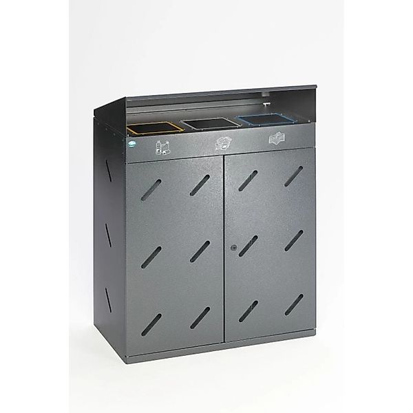PROREGAL Robuste Wertstoffsammlstation 4 Fach Einwurf 200 Liter HxBxT 118,5 günstig online kaufen