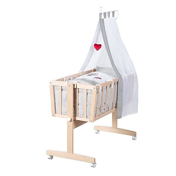 roba® Babybett Komplettwiegenset, mit Rollen inkl. Bettausstattung & Himmel günstig online kaufen