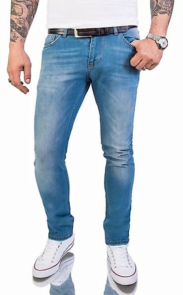 Rock Creek Slim-fit-Jeans Herren Jeans Stonewashed Hellblau RC-2148 günstig online kaufen