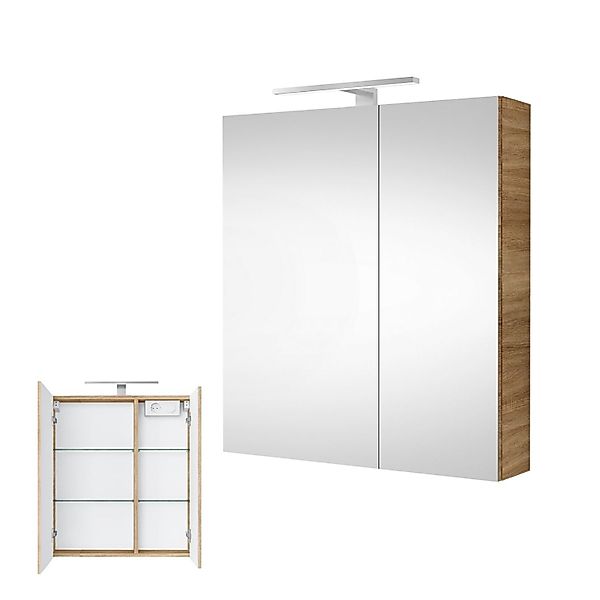 Planetmöbel Badezimmerspiegelschrank Spiegelschrank mit LED Beleuchtung günstig online kaufen