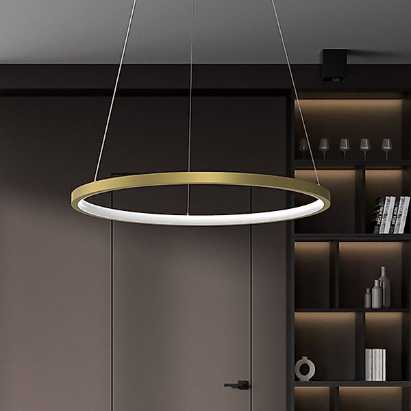 LED-Hängeleuchte HOOP, 27 W, Ø 50 cm, 4.000 K, gold günstig online kaufen