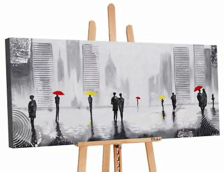 YS-Art™ Gemälde YS-Art Acryl Bild „Angenehmes Treffen“ handgemalt. Bunte Re günstig online kaufen
