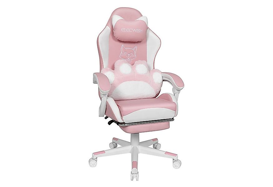 Puluomis Gaming-Stuhl Bürostuhl Ergonomisch mit Katzenpfote Lendenkissen un günstig online kaufen
