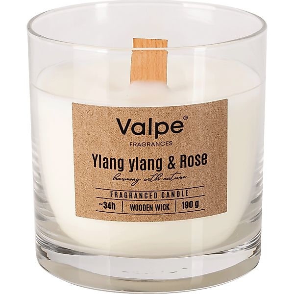 Bispol Valpe Duftkerze mit Holzdocht Ylang Ylang & Rose 8,5 cm günstig online kaufen
