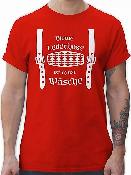 Shirtracer T-Shirt Meine Lederhose ist in der Wäsche Rauten - Mode für Okto günstig online kaufen