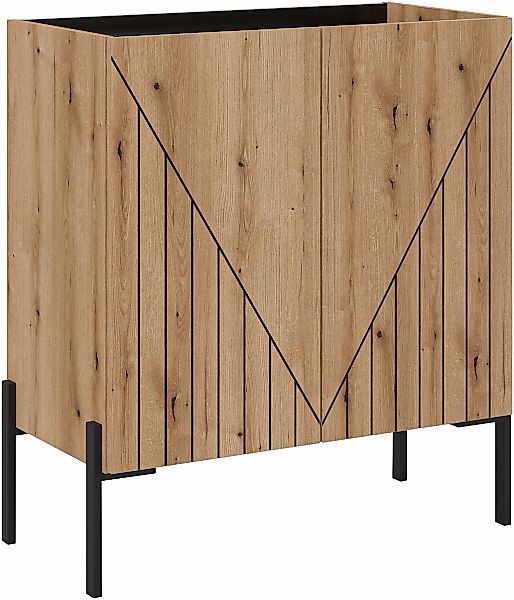 Home affaire Kommode "SNETT, Höhe: 91cm, mit Metall-Stabfüßen, 2 Türen, 2 E günstig online kaufen