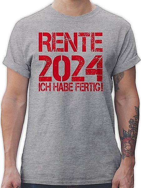 Shirtracer T-Shirt Rente 2024 Ich habe fertig I Rente Geschenk Ruhestand Re günstig online kaufen