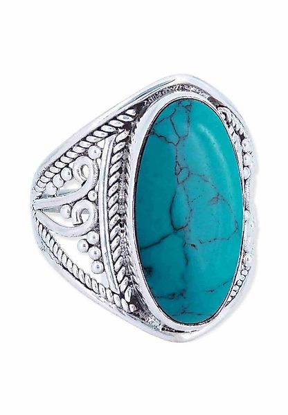 mantraroma Silberring DAHAB oval groß aus 925 Silber mit Türkis (Ring mit S günstig online kaufen