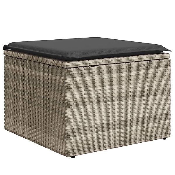 vidaXL Hocker Gartenhocker mit Kissen Hellgrau günstig online kaufen