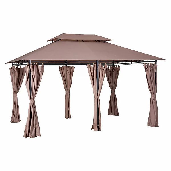 Outsunny Gartenpavillon braun Stahl B/H/L: ca. 300x265x400 cm günstig online kaufen