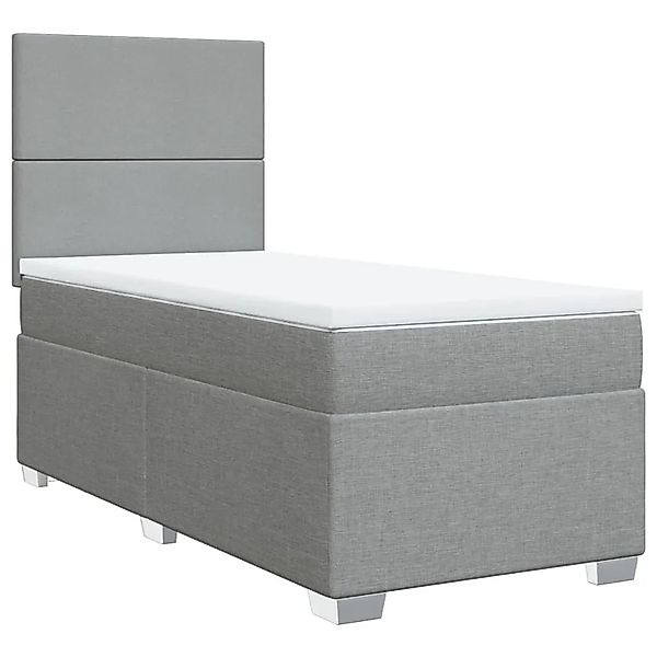 vidaXL Boxspringbett mit Matratze Hellgrau 90x200 cm Stoff 3292664 günstig online kaufen