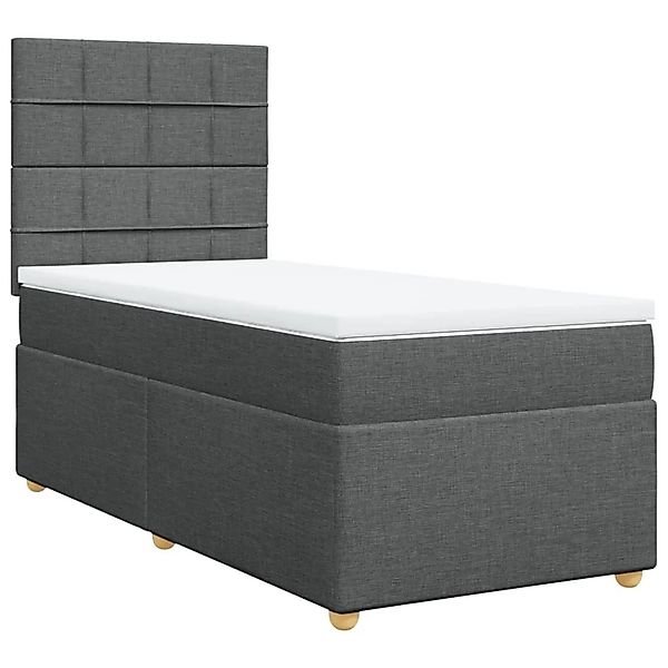 vidaXL Boxspringbett mit Matratze Dunkelgrau 90x200 cm Stoff 3293464 günstig online kaufen