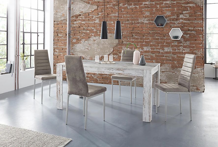 OTTO home Essgruppe "Lynn160/Kate" Set, 5 Stk. tlg. Tisch mit 4 Stühlen günstig online kaufen