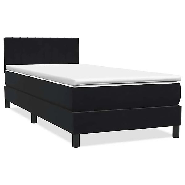vidaXL Boxspringbett mit Matratze & LED Schwarz 80x220 cm Samt 3317099 günstig online kaufen