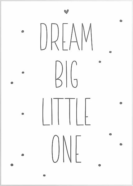 Reinders Wandbild "Slim Frame White 50x70 Dream Big Little One" günstig online kaufen