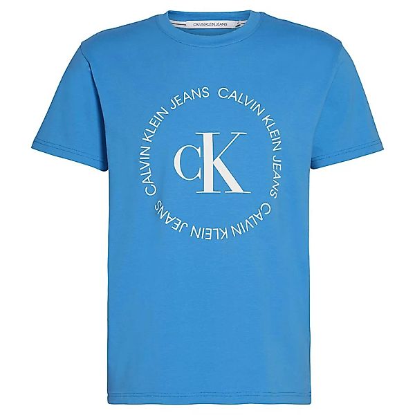 Calvin Klein Jeans Round Logo Regular Fit Kurzärmeliges T-shirt L Coastal B günstig online kaufen
