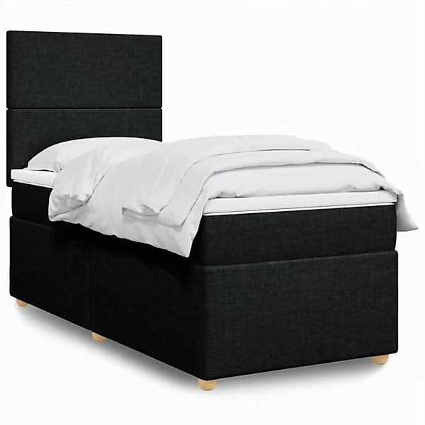 vidaXL Bettgestell Boxspringbett mit Matratze Hellgrau 90x200 cm Stoff Bett günstig online kaufen