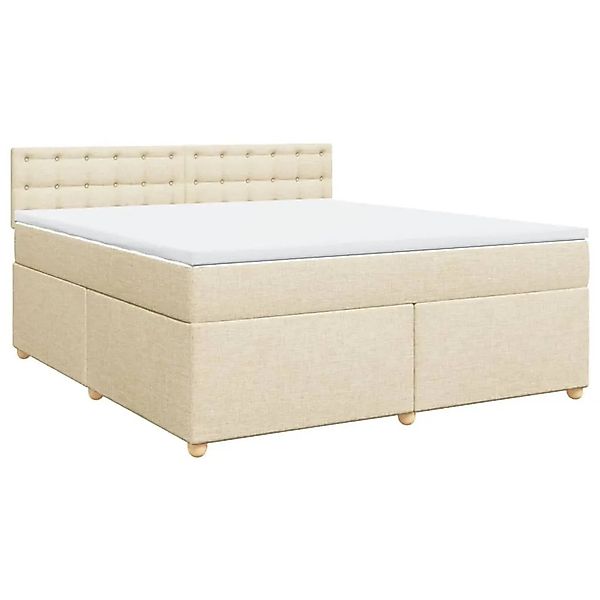 vidaXL Boxspringbett mit Matratze Creme 180x200 cm Stoff 3286778 günstig online kaufen