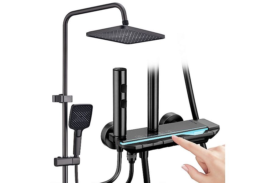 HOMELODY Duschsystem Duschsäule Massagedusche, Regendusche, mit Ambiente-Li günstig online kaufen