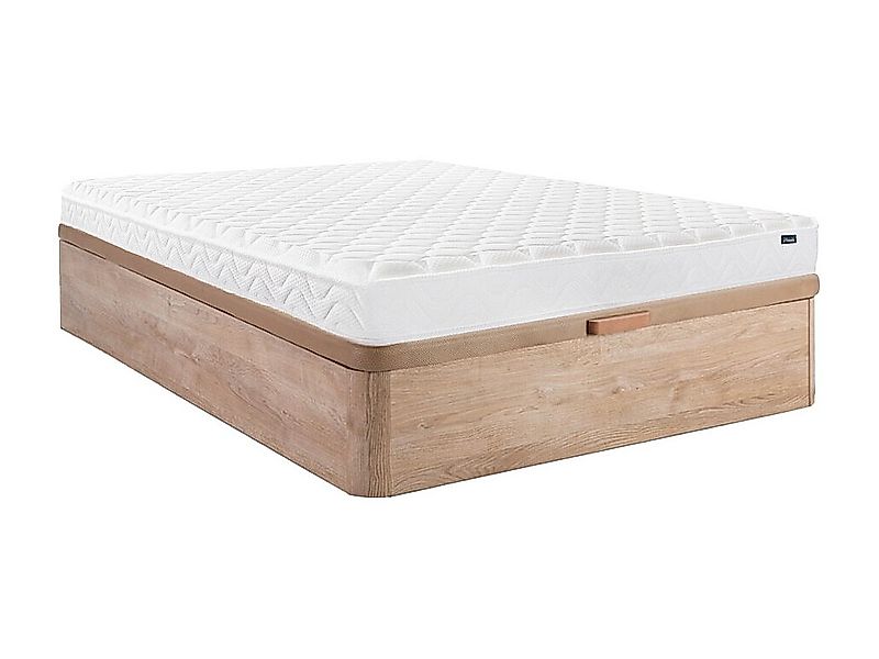 Set aus Bettgestell mit Bettkasten + Matratze - 160 x 200 cm - Memory Schau günstig online kaufen