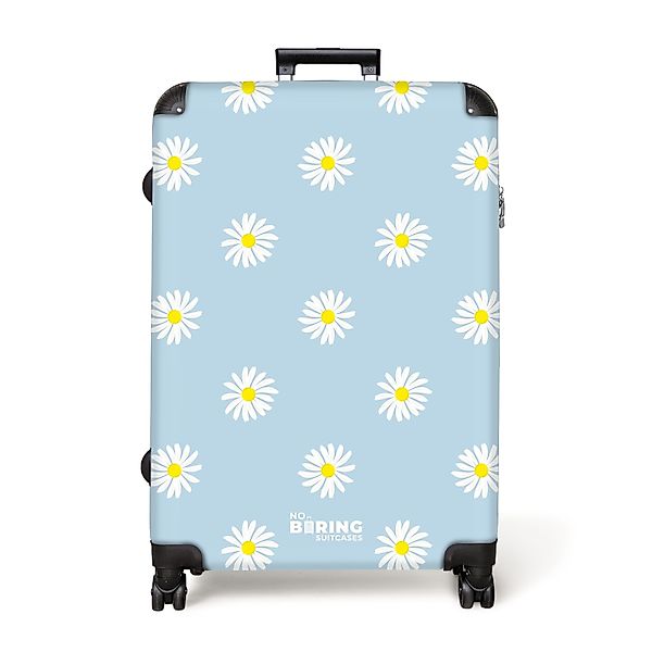 NoBoringSuitcases.com© Hartschalen-Trolley Pastellblau mit Gänseblümchen 77 günstig online kaufen