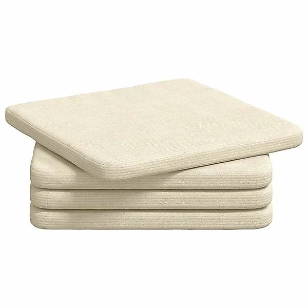 vidaXL Sitzkissen 4 Stk Creme 40 x 40 x 3 cm Cordstoff 42015226 günstig online kaufen